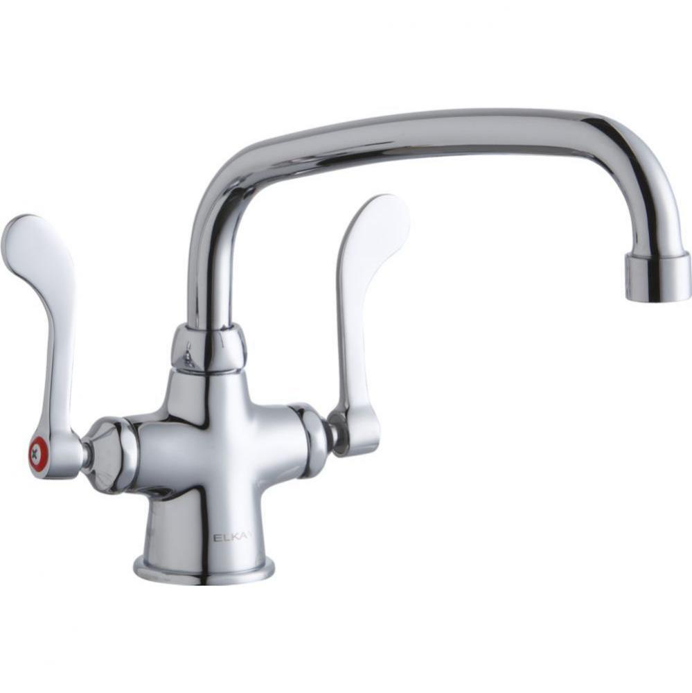 Single Hole with Concealed Deck Faucet with 10&apos;&apos; Arc Tube Spout 4&apos;&apos; Wristblade