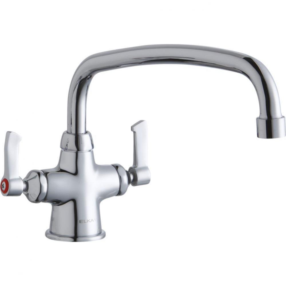 Single Hole with Concealed Deck Faucet with 12&apos;&apos; Arc Tube Spout 2&apos;&apos; Lever Hand