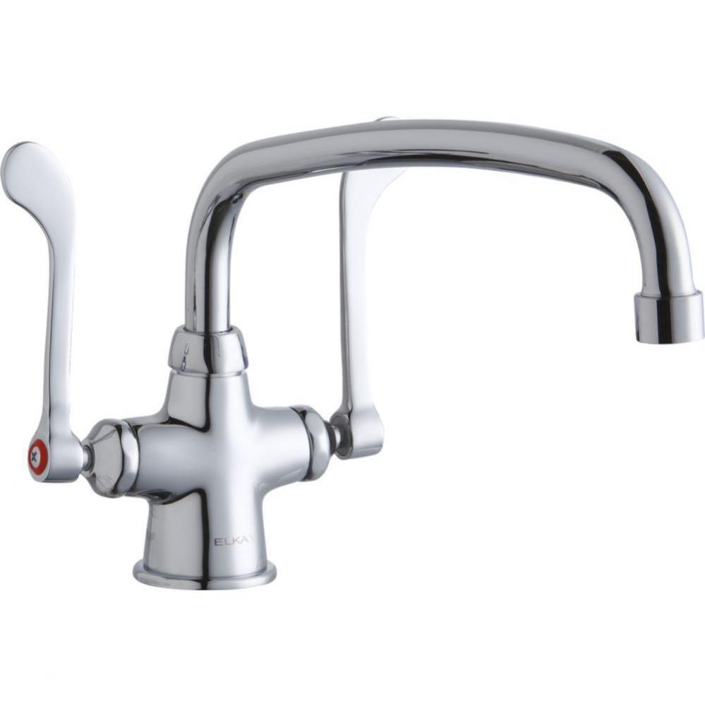 Single Hole with Concealed Deck Faucet with 14&apos;&apos; Arc Tube Spout 6&apos;&apos; Wristblade