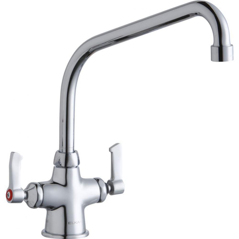 Single Hole with Concealed Deck Faucet with 10&apos;&apos; High Arc Spout 2&apos;&apos; Lever Hand