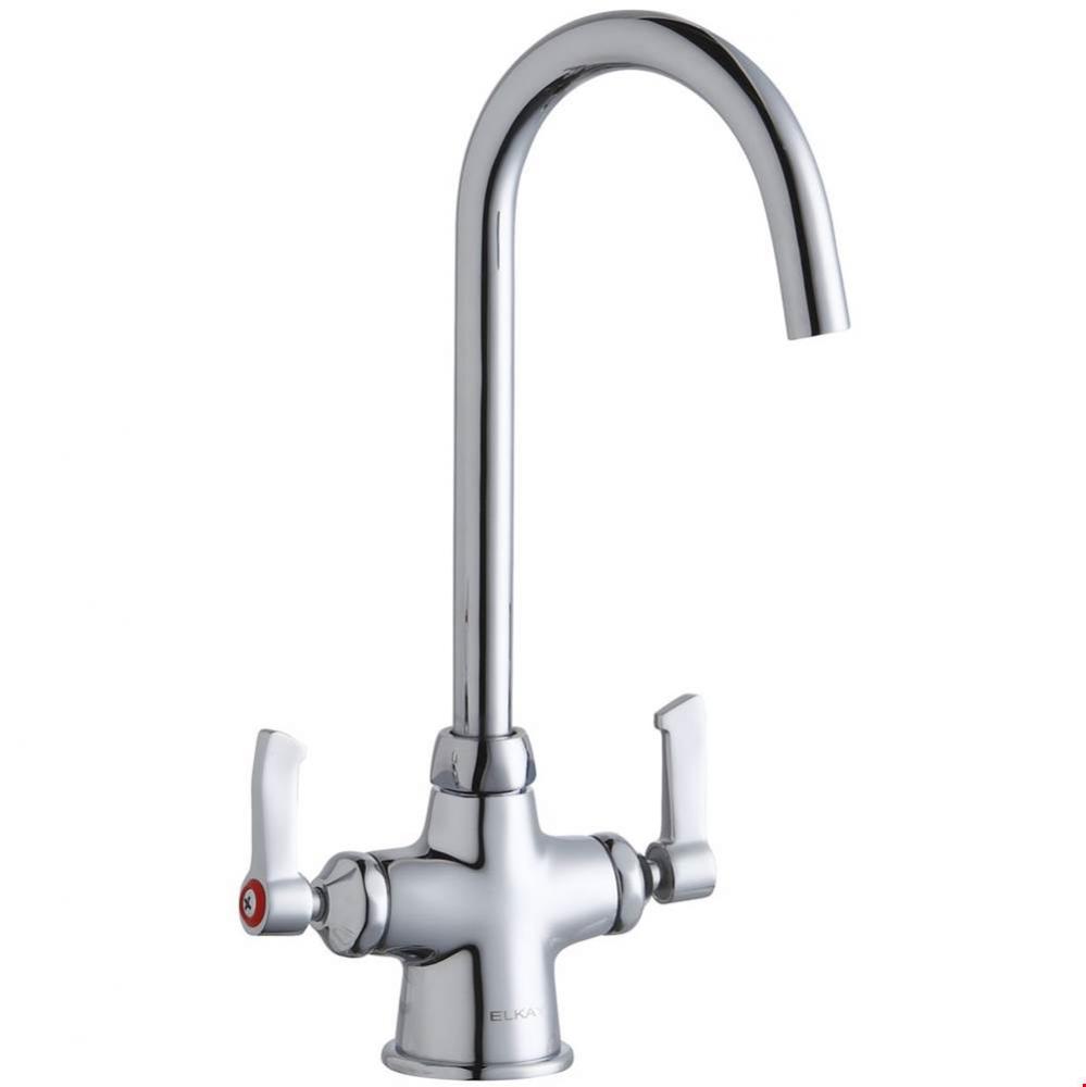 Single Hole with Concealed Deck Laminar Flow Faucet with 5&apos;&apos; Gooseneck Spout 2&apos;&apo