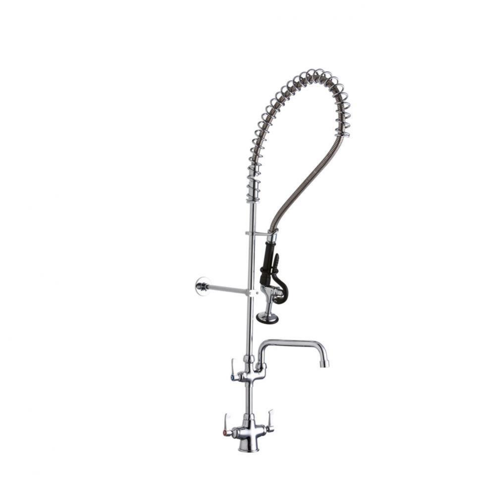 Single Hole Concealed Deck Mount Faucet 44in Flexible Hose with 1.2 GPM Spray Head Plus 8in Arc Tu