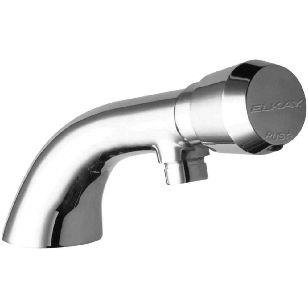 Single Hole Concealed Deck Metered Lavatory Faucet with Cast Fixed Spout Push Button Handle Chrome