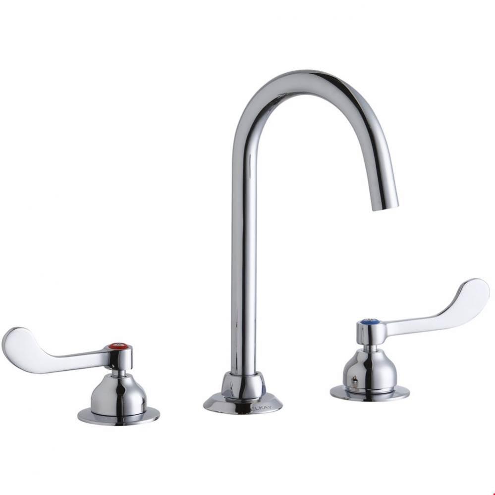 8&apos;&apos; Centerset with Concealed Deck Laminar Flow Faucet with 5&apos;&apos; Gooseneck Spout