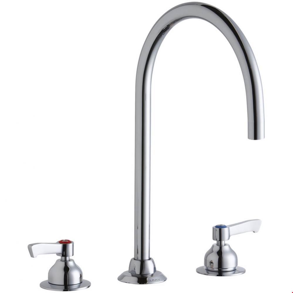 8&apos;&apos; Centerset with Concealed Deck Laminar Flow Faucet with 8&apos;&apos; Gooseneck Spout