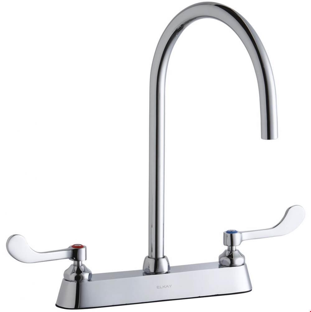 8&apos;&apos; Centerset with Exposed Deck Laminar Flow Faucet with 8&apos;&apos; Gooseneck Spout 4