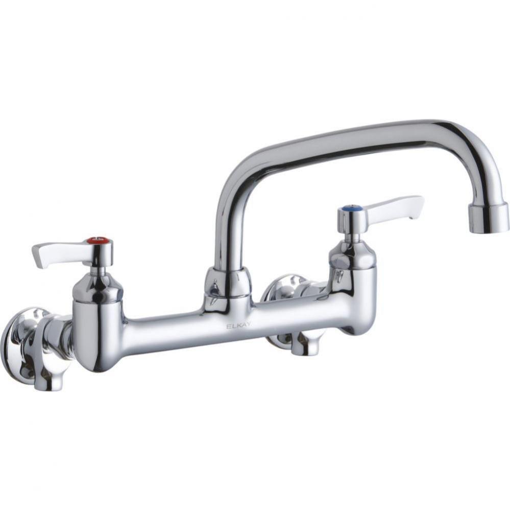 Foodservice 8&apos;&apos; Centerset Wall Mount Faucet with 8&apos;&apos; Arc Tube Spout 2&apos;&ap