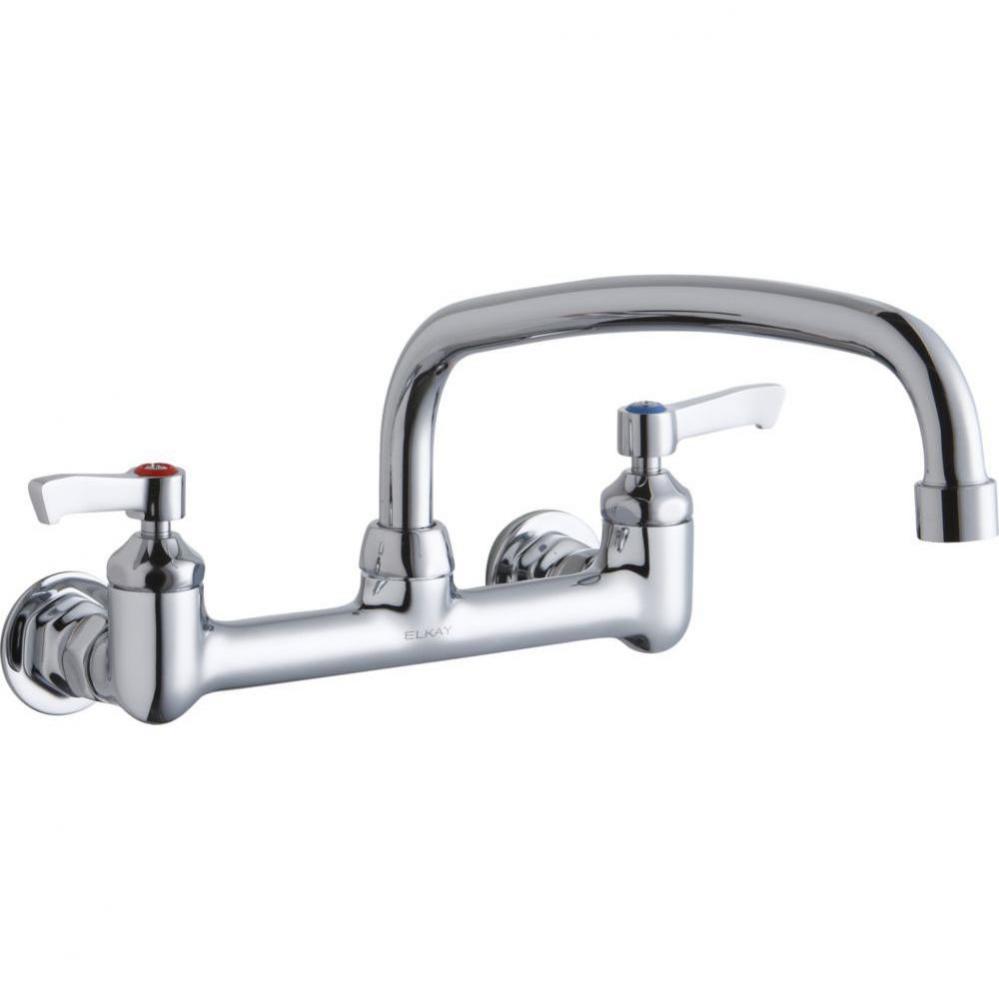 Foodservice 8&apos;&apos; Centerset Wall Mount Faucet with 14&apos;&apos; Arc Tube Spout 2&apos;&a