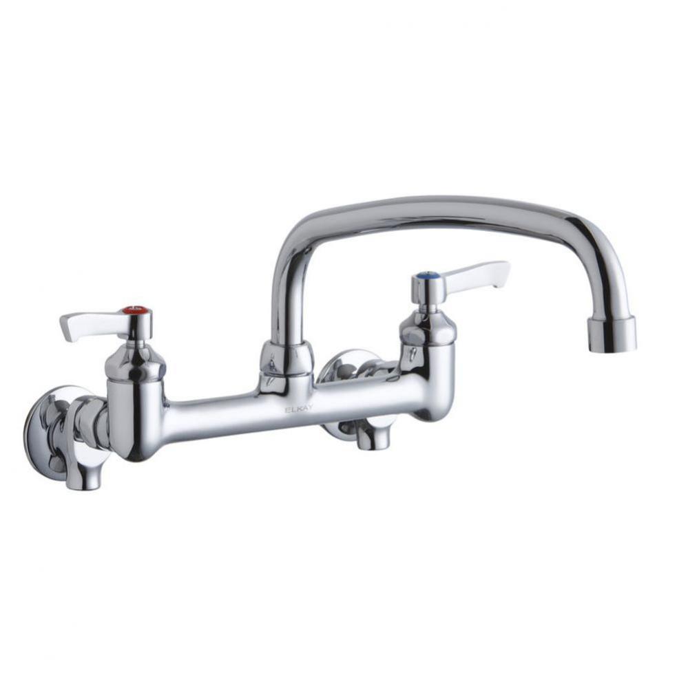 Foodservice 8&apos;&apos; Centerset Wall Mount Faucet with 12&apos;&apos; Arc Tube Spout 2&apos;&a