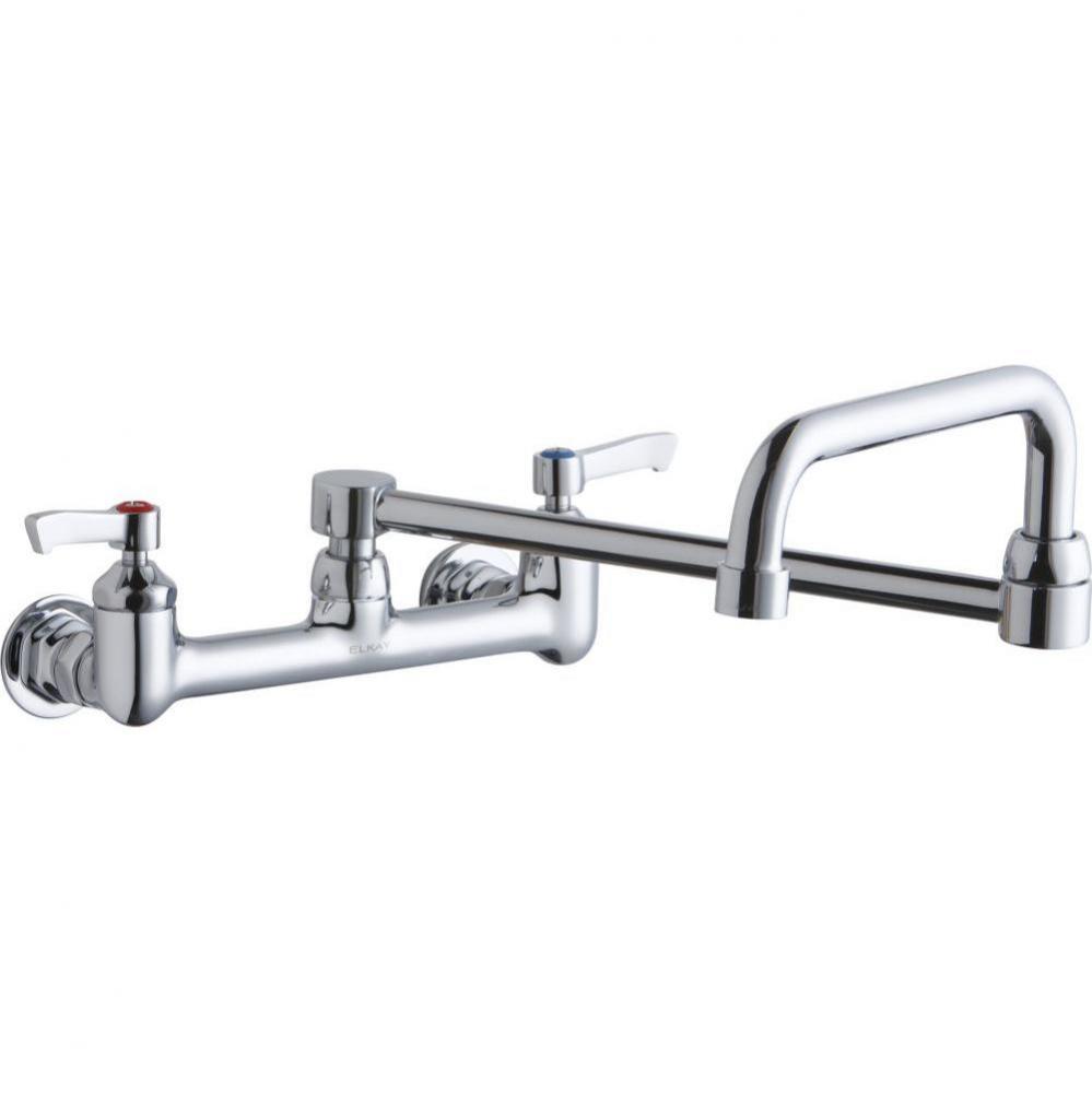 Foodservice 8&apos;&apos; Centerset Wall Mount Faucet with 8&apos;&apos; Double Swing Spout 2&apos