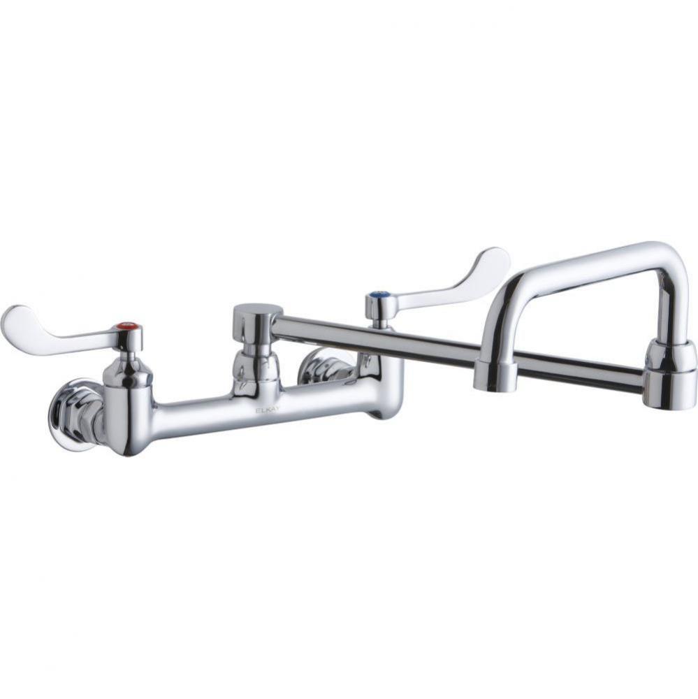 Foodservice 8&apos;&apos; Centerset Wall Mount Faucet w/8&apos;&apos; Double Swing Spout 4&apos;&a