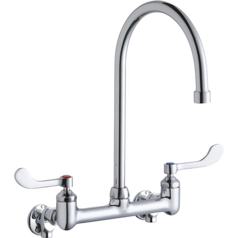 Scrub/Handwash 8&apos;&apos; Centerset Wall Mount Faucet with 8&apos;&apos; Gooseneck Spout 4in Wr