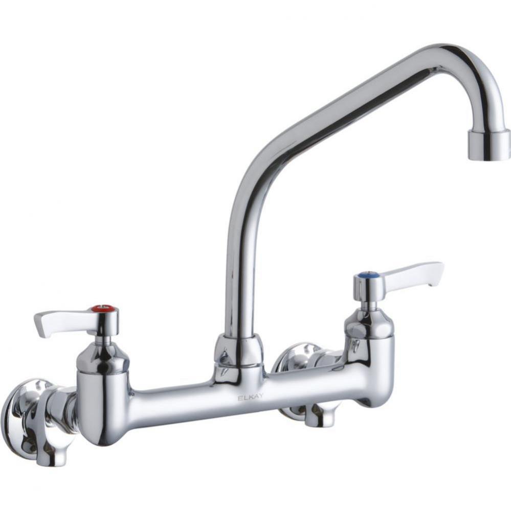 Foodservice 8&apos;&apos; Centerset Wall Mount Faucet with 8&apos;&apos; High Arc Spout 2&apos;&ap