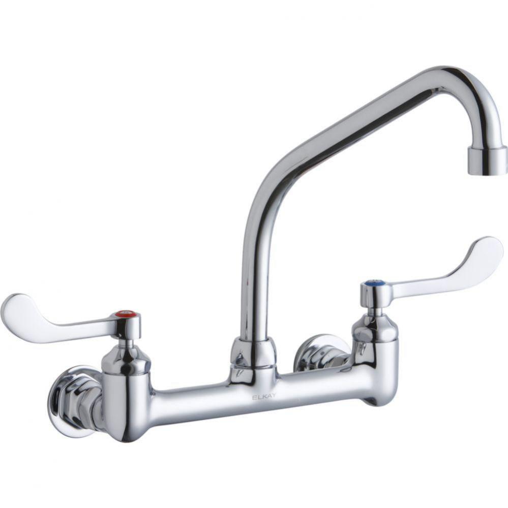 Foodservice 8&apos;&apos; Centerset Wall Mount Faucet with 8&apos;&apos; High Arc Spout 4&apos;&ap