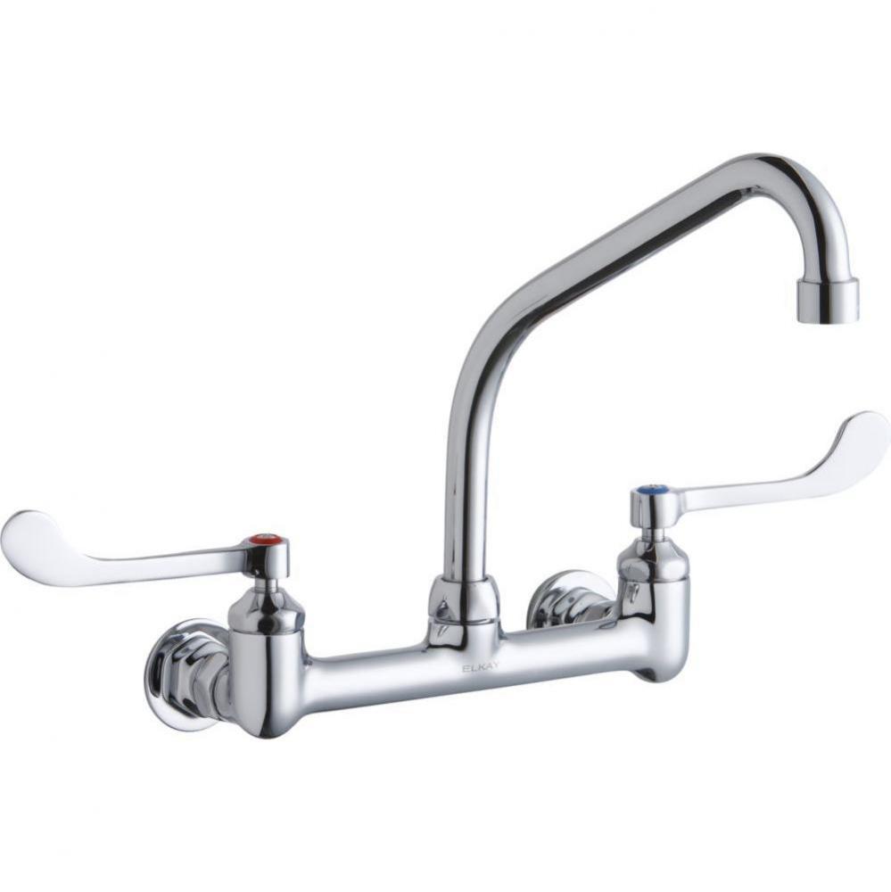 Foodservice 8&apos;&apos; Centerset Wall Mount Faucet with 8&apos;&apos; High Arc Spout 6&apos;&ap