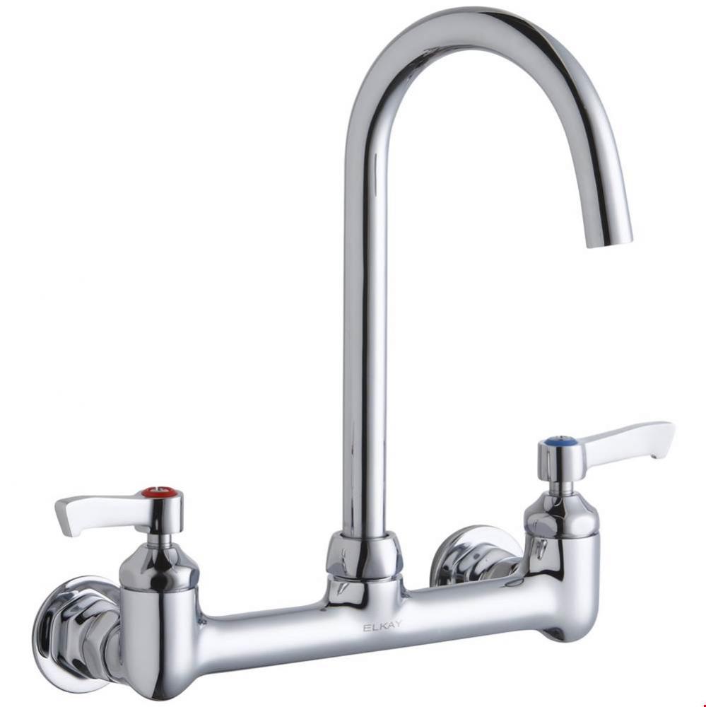 8&apos;&apos; Centerset Deck Mount Laminar Flow Faucet w/5&apos;&apos; Gooseneck Spout 2in Lever H