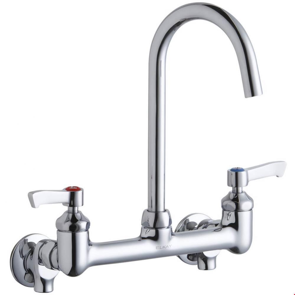 8&apos;&apos; Centerset Deck Mount Laminar Flow Faucet with 5&apos;&apos; Gooseneck Spout 2&apos;&