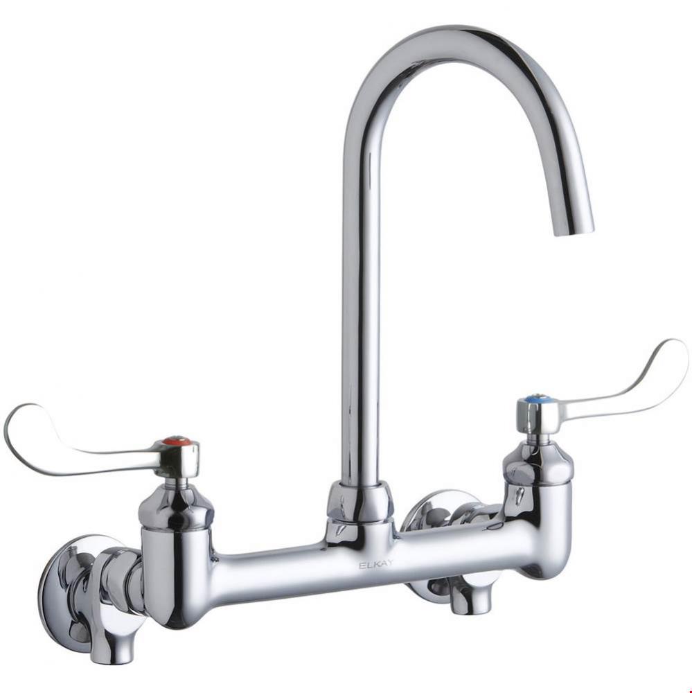 8&apos;&apos; Centerset Deck Mount Laminar Flow Faucet w/5&apos;&apos; Gooseneck Spout 4&apos;&apo