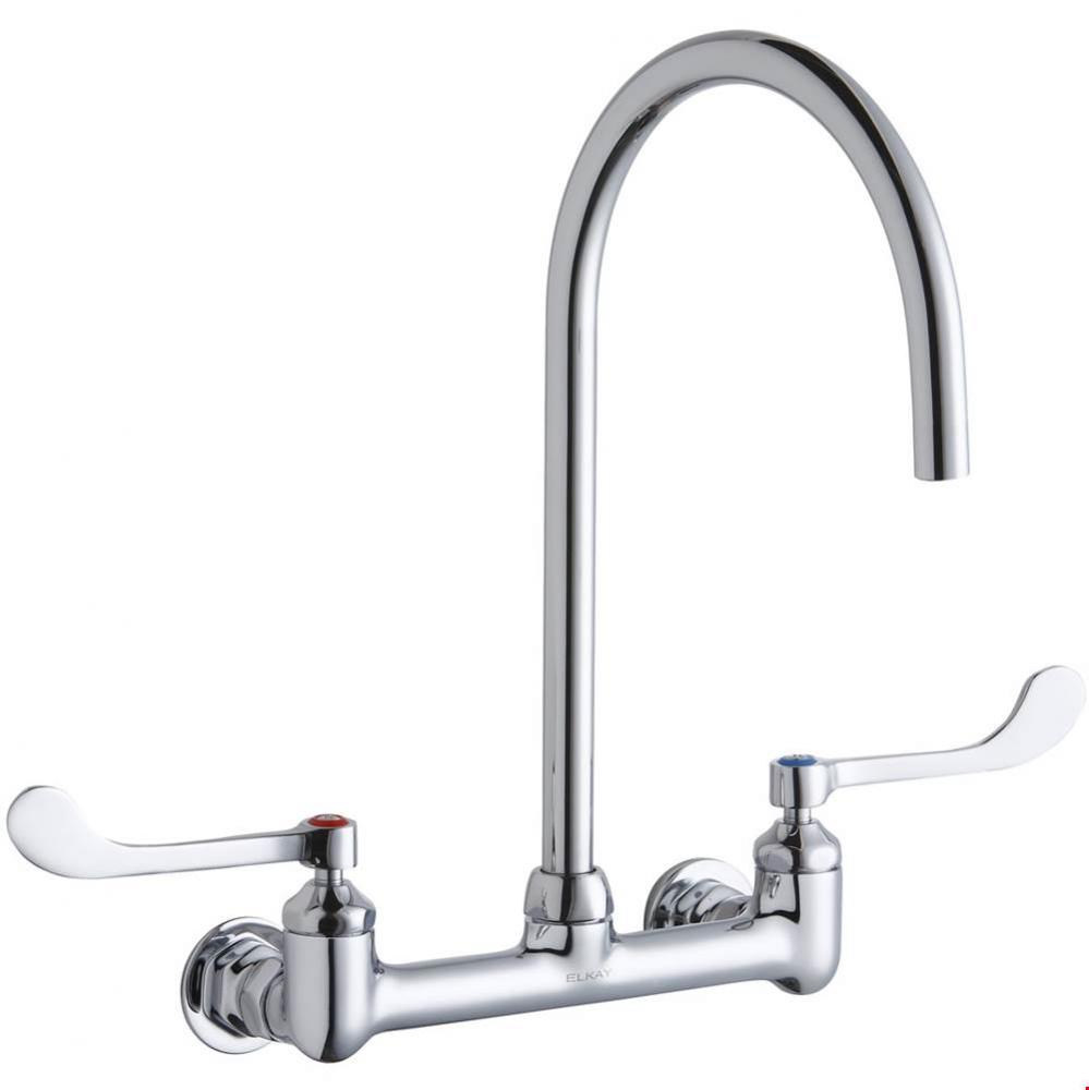 8&apos;&apos; Centerset Deck Mount Laminar Flow Faucet with 8&apos;&apos; Gooseneck Spout 6&apos;&