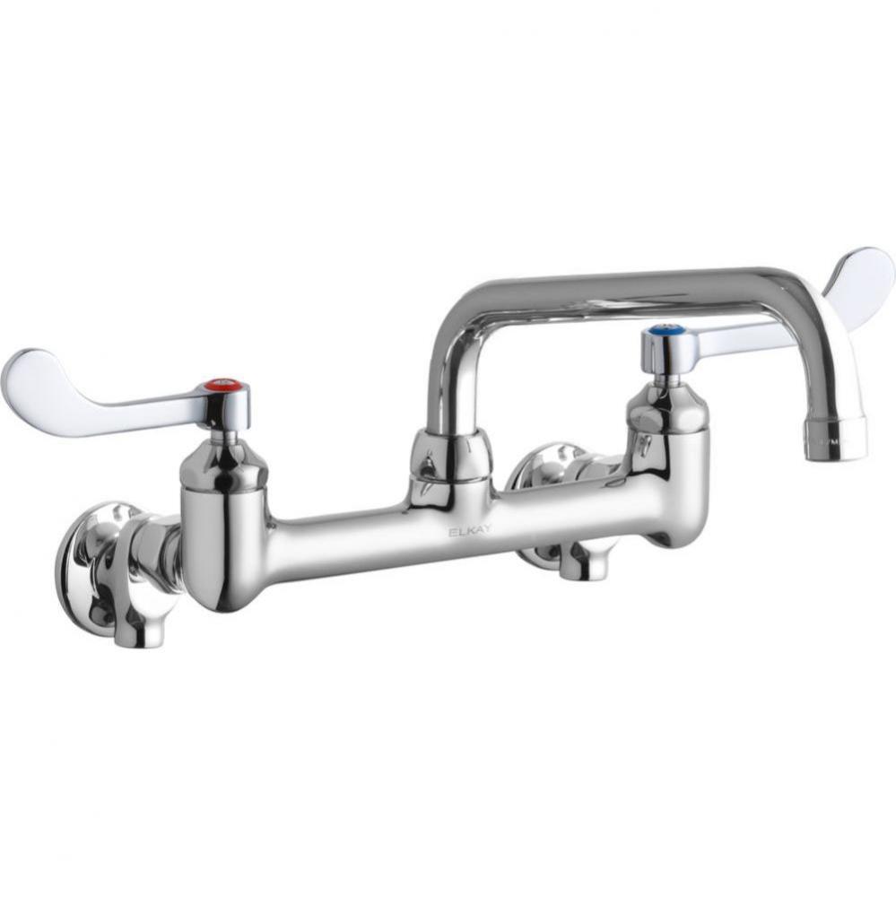 Foodservice 8&apos;&apos; Centerset Wall Mount Faucet with 8&apos;&apos; Tube Spt 4&apos;&apos; Wr