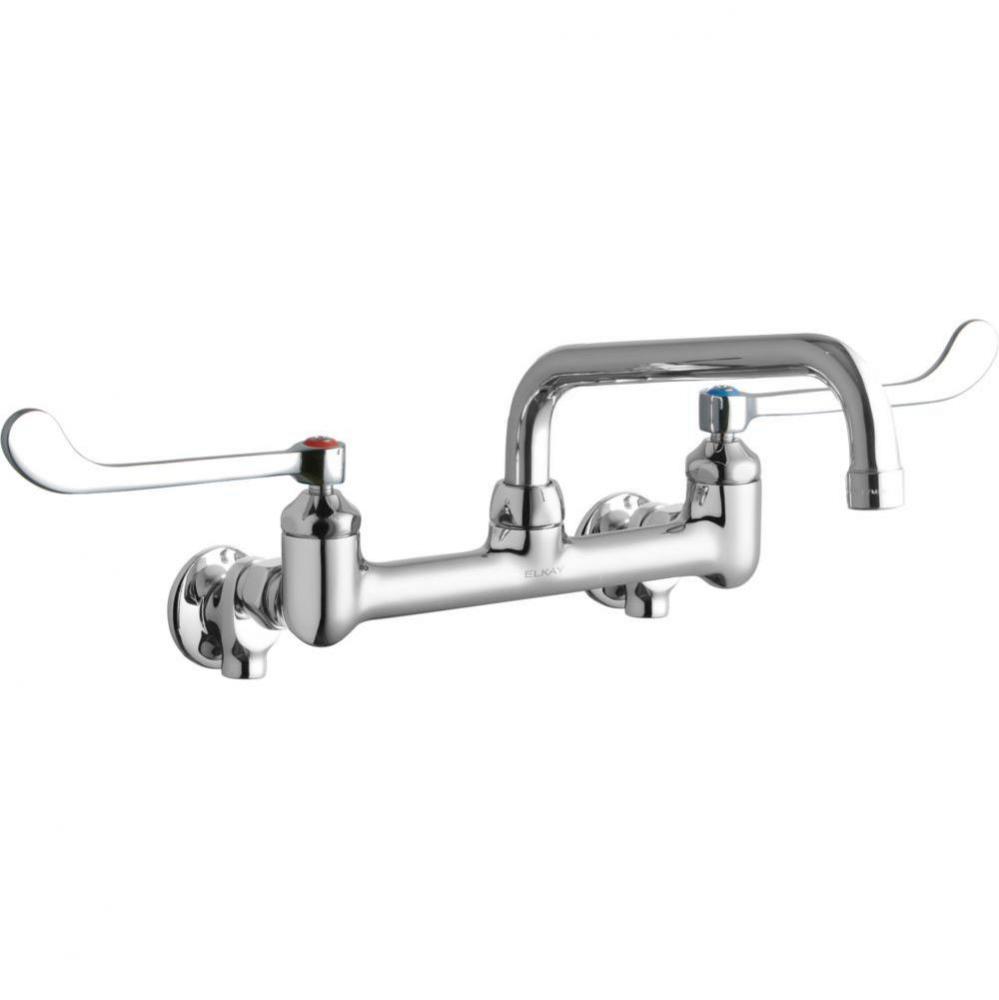 Foodservice 8&apos;&apos; Centerset Wall Mount Faucet with 8&apos;&apos; Tube Spout 6&apos;&apos;