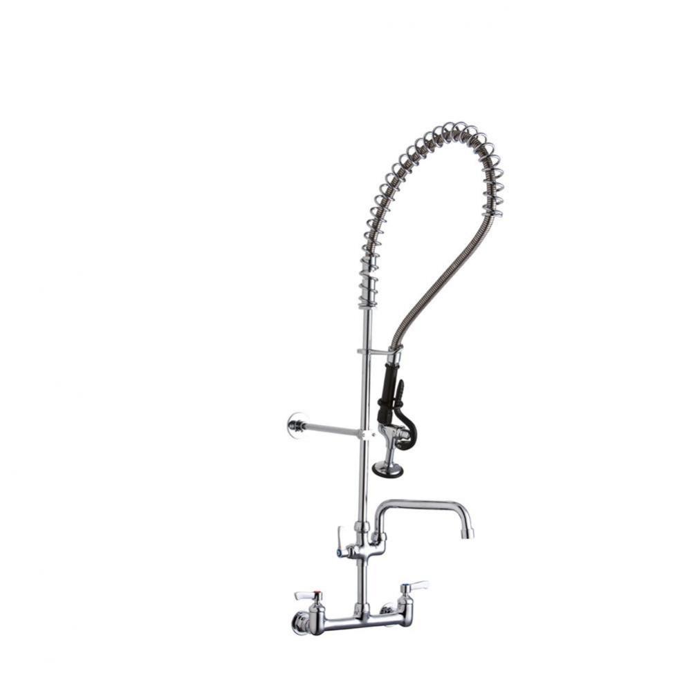 8&apos;&apos; Centerset Wall Mount Faucet 44in Flexible Hose with 1.2 GPM Spray Head Plus 12in Arc