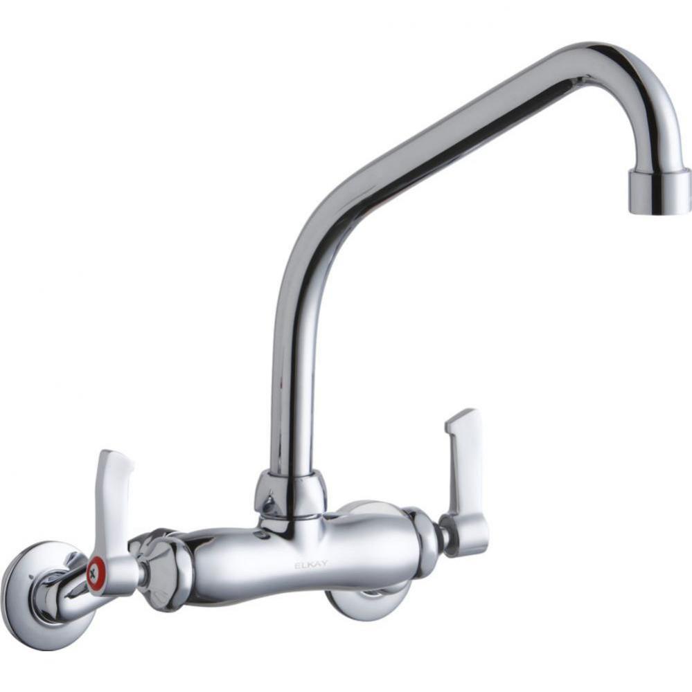 Foodservice 3-8&apos;&apos; Adjustable Centers Wall Mount Faucet w/8&apos;&apos; High Arc Spout 2&