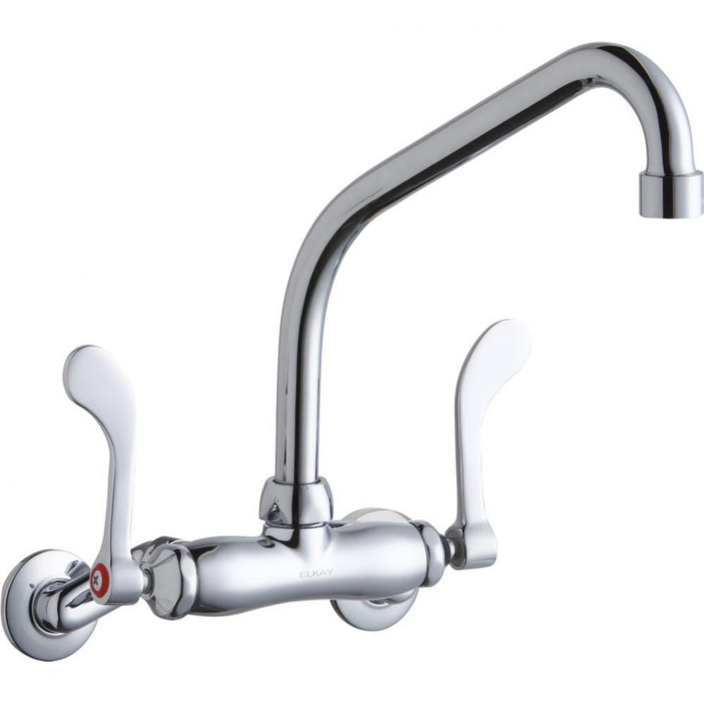 Foodservice 3-8&apos;&apos; Adjustable Centers Wall Mount Faucet w/8&apos;&apos; High Arc Spout 4&