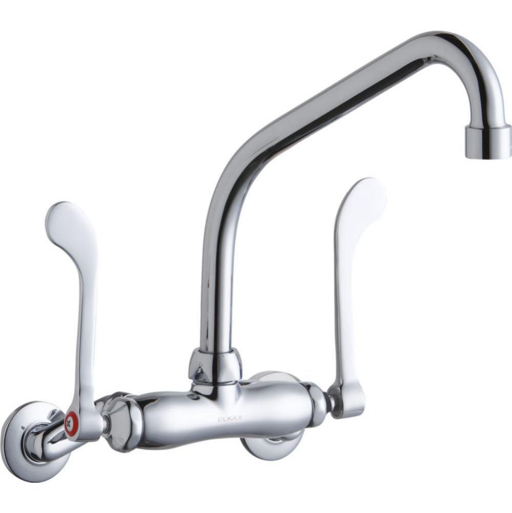 Foodservice 3-8&apos;&apos; Adjustable Centers Wall Mount Faucet w/8&apos;&apos; High Arc Spout 6&