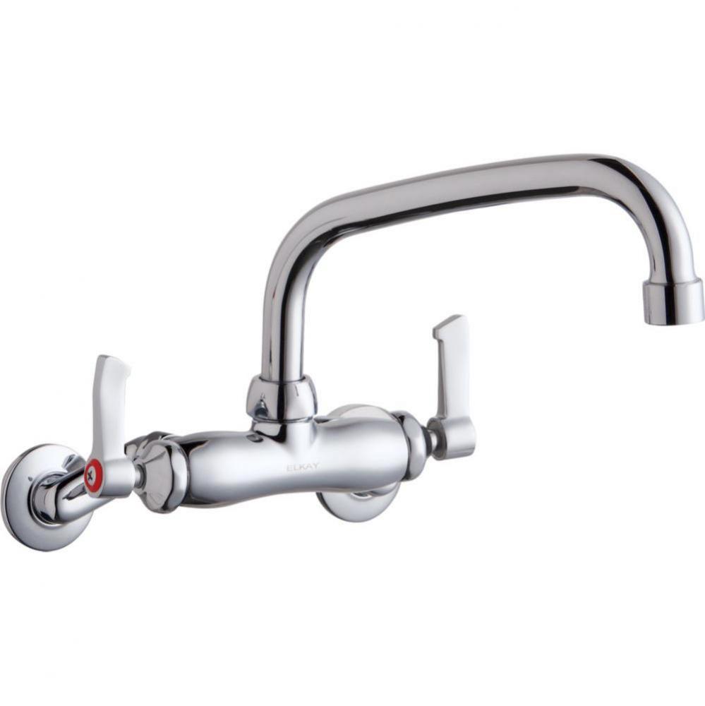 Foodservice 3-8&apos;&apos; Adjustable Centers Wall Mount Faucet w/8&apos;&apos; Tube Spout 2&apos