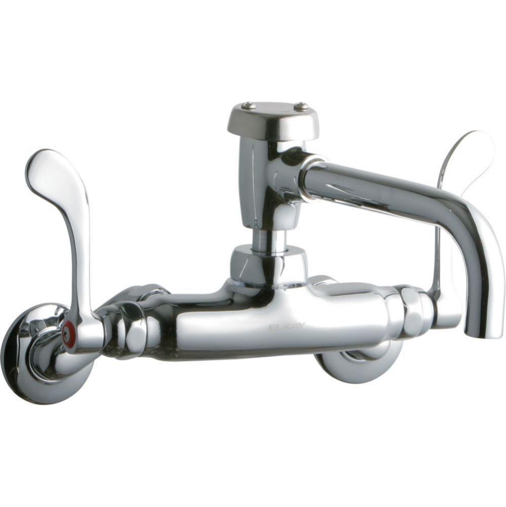 Foodservice 3-8&apos;&apos; Adjustable Centers Wall Mount Faucet w/7&apos;&apos; Vented Spout 4&ap