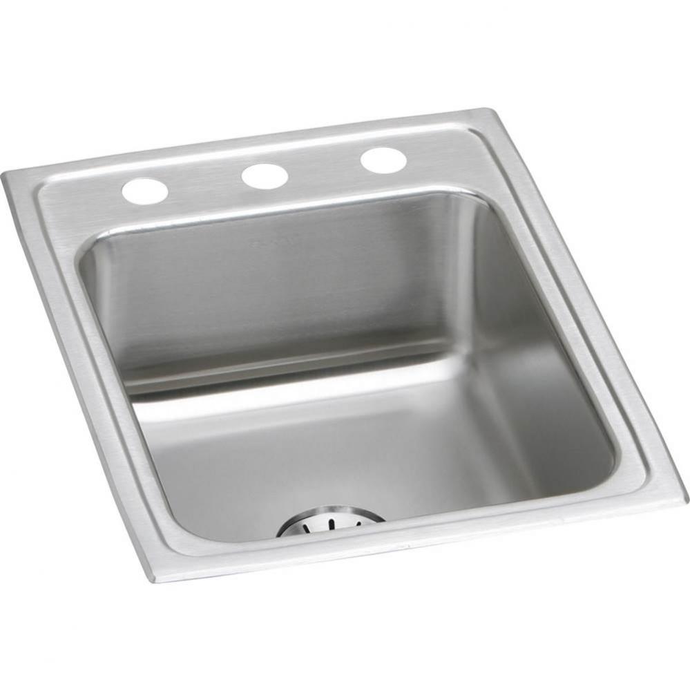 Lustertone Classic Stainless Steel 17&apos;&apos; x 22&apos;&apos; x 7-5/8&apos;&apos;, 3-Hole Sin