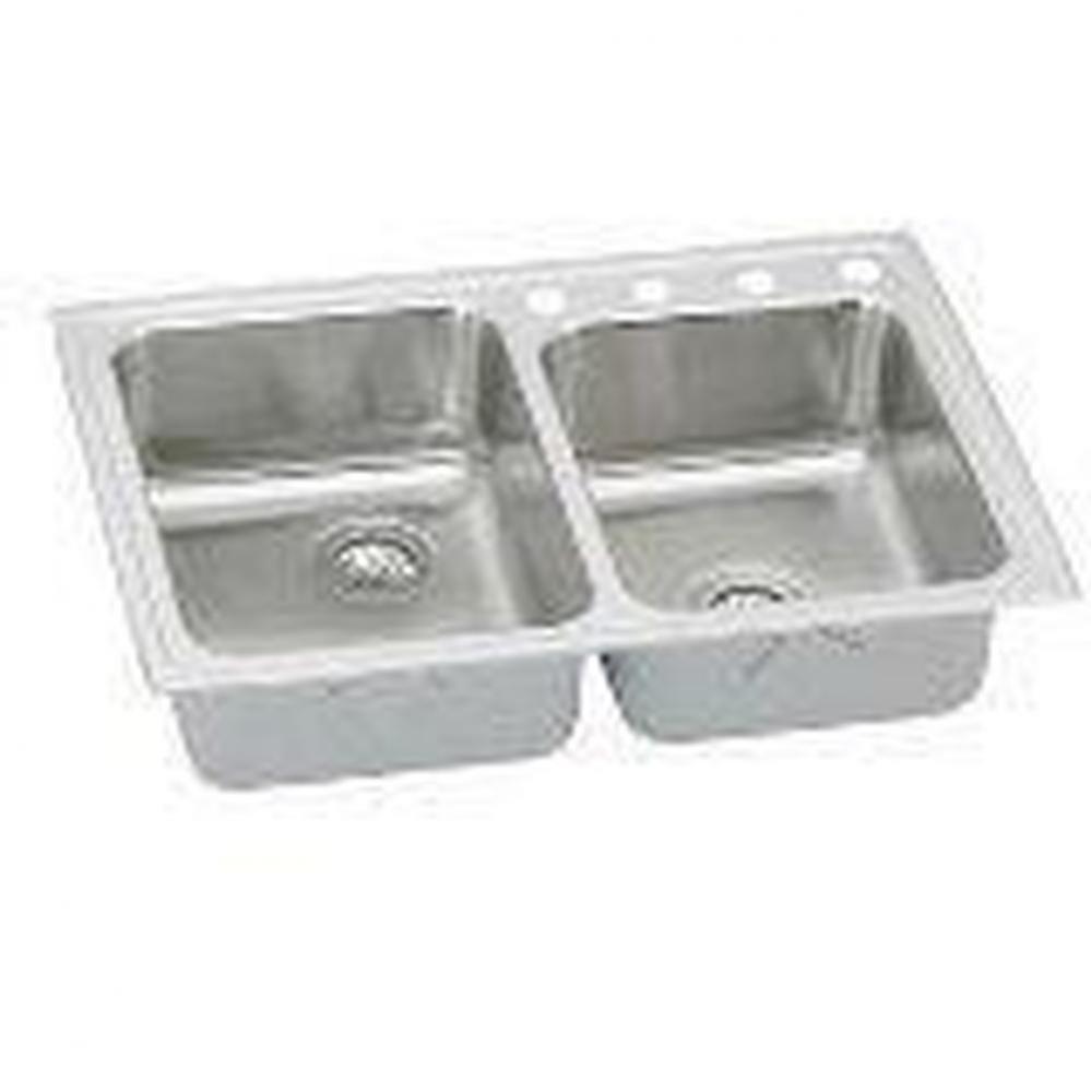 18 Gauge 33&apos;&apos; X 22&apos;&apos; X 7.875&apos;&apos; Double Bowl Kitchen Sink