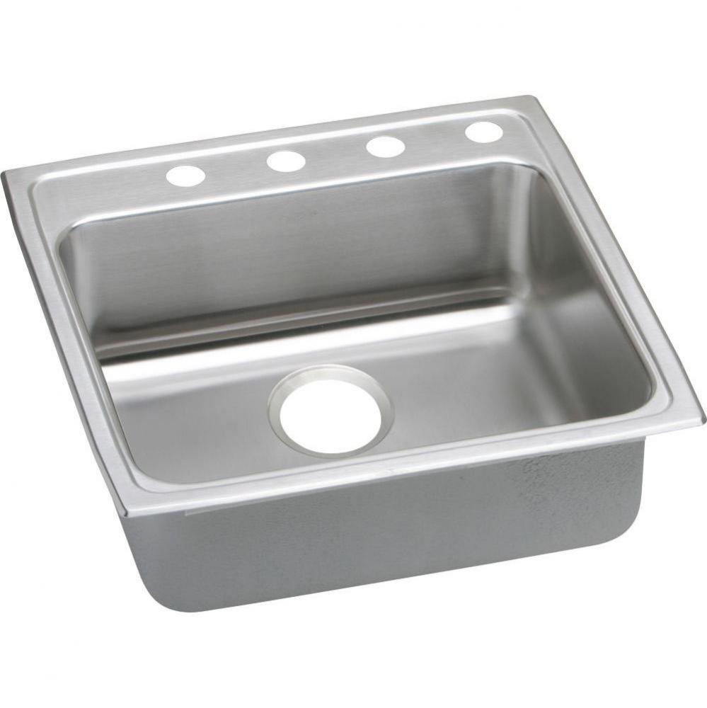 Lustertone Classic Stainless Steel 22&apos;&apos; x 22&apos;&apos; x 5&apos;&apos;, 2-Hole Single