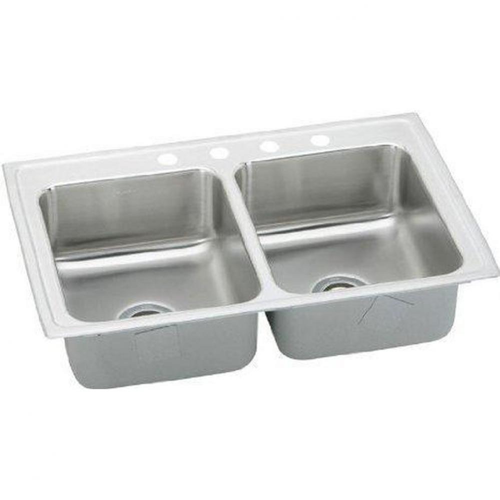 18 Gauge 33&apos;&apos; X 21.25&apos;&apos; X 6.5&apos;&apos; Double Bowl Kitchen Sink