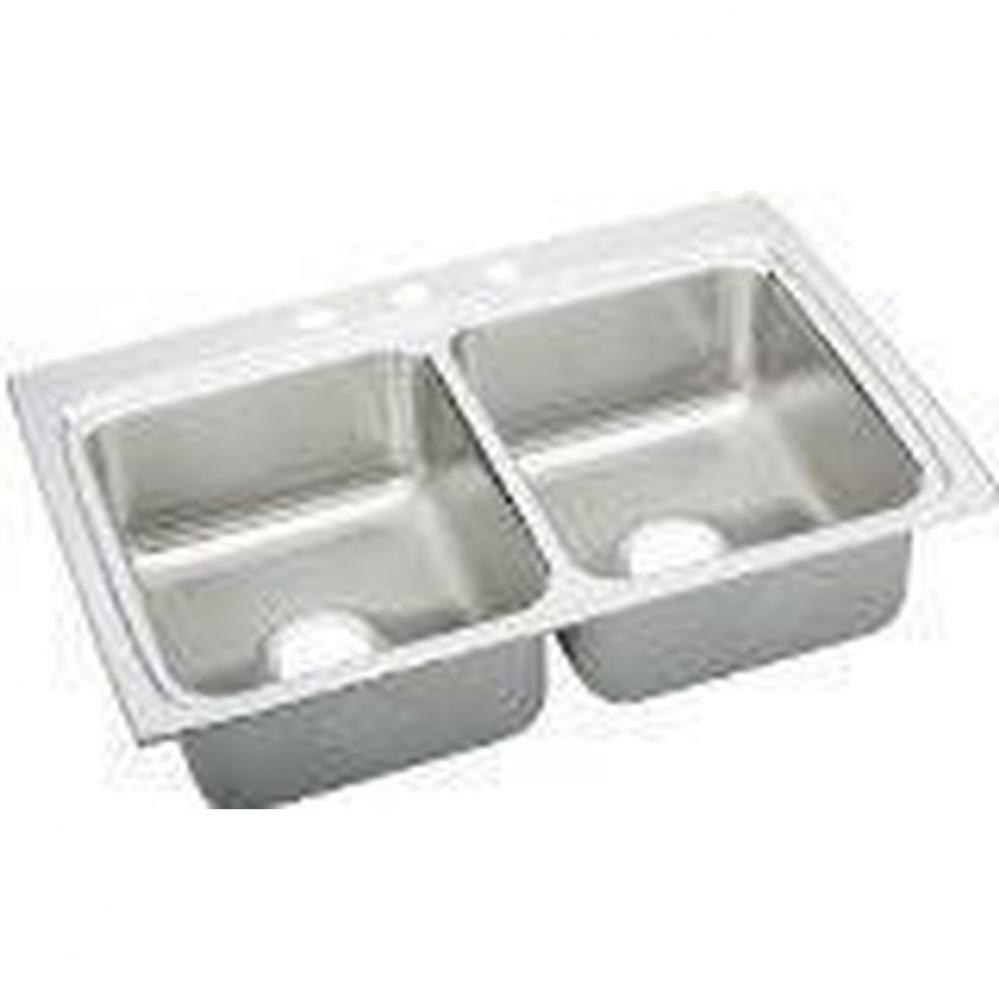 18 Gauge 33&apos;&apos; X 22&apos;&apos; X 5.5&apos;&apos; Double Bowl Kitchen Sink