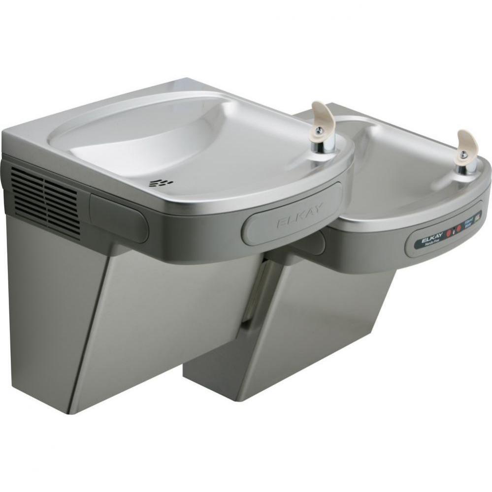 Versatile Cooler Wall Mount Bi-Level ADA Hands-Free, Filtered Refrigerated Light Gray Granite