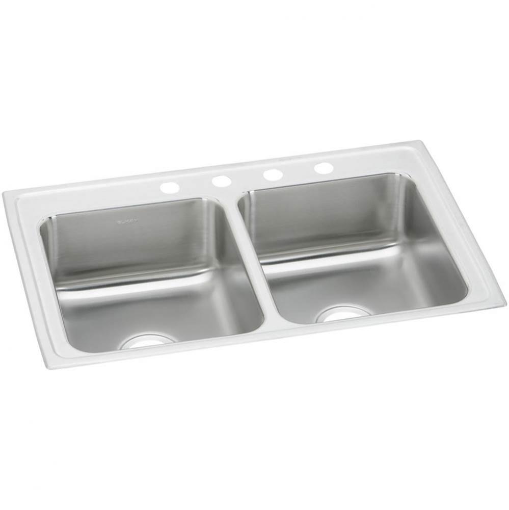 Celebrity Stainless Steel 33&apos;&apos; x 22&apos;&apos; x 7-1/2&apos;&apos;, 1-Hole Equal Double