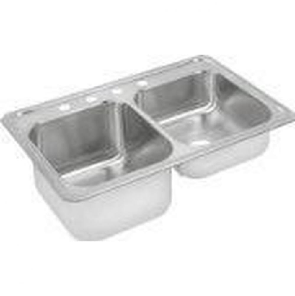 20 Gauge 33&apos;&apos; X 22&apos;&apos; X 10.3&apos;&apos; Double Bowl Kitchen Sink