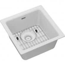 Elkay ELG1616WH0C - Quartz Classic 15-3/4'' x 15-3/4'' x 7-11/16'', Single Bowl Dual Mou