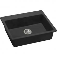 Elkay ELGAD2522PDBK0 - Quartz Classic 25'' x 22'' x 5-1/2'', Single Bowl Drop-in ADA Sink w