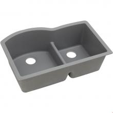 Elkay ELGHU3322RGS0 - Quartz Classic 33'' x 22'' x 10'', Offset 60/40 Double Bowl Undermou