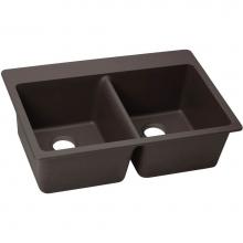 Elkay ELX3322CN0 - Elkay Quartz Luxe 33'' x 22'' x 9-1/2'', Equal Double Bowl Drop-in S