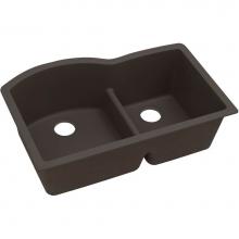 Elkay ELXHU3322RCN0 - Elkay Quartz Luxe 33'' x 22'' x 10'', Offset 60/40 Double Bowl Under