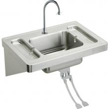 Elkay ESLV2820FC - Stainless Steel 28'' x 20'' x 7-1/2'', Wall Hung Lavatory Sink Kit