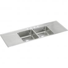 Elkay ILR6622DDMR2 - Lustertone Classic Stainless Steel 66'' x 22'' x 7-5/8'', Equal Doub