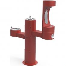 Elkay LK4430BF1MRED - Outdoor ezH2O Middle Bottle Filling Station Tri-Level Pedestal, Non-Filtered Non-Refrigerated Red