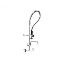 Elkay LK843AF08LC - 8in Centerset Exposed Deck Mount Faucet 44in Flexible Hose with 1.2 GPM Spray Head Plus 8in Arc Tu