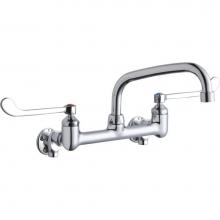 Elkay LK940AT08T6S - Foodservice 8'' Centerset Wall Mount Faucet with 8'' Arc Tube Spout 6'&ap