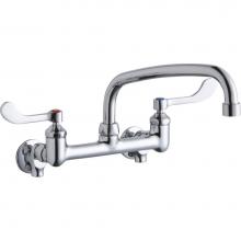 Elkay LK940AT10T4S - Foodservice 8'' Centerset Wall Mount Faucet with 10'' Arc Tube Spout 4in Wrist